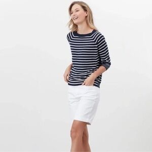 Joules Size US 10 Knit Linen Blend Nautical Stripe Crewneck Style Vicky
